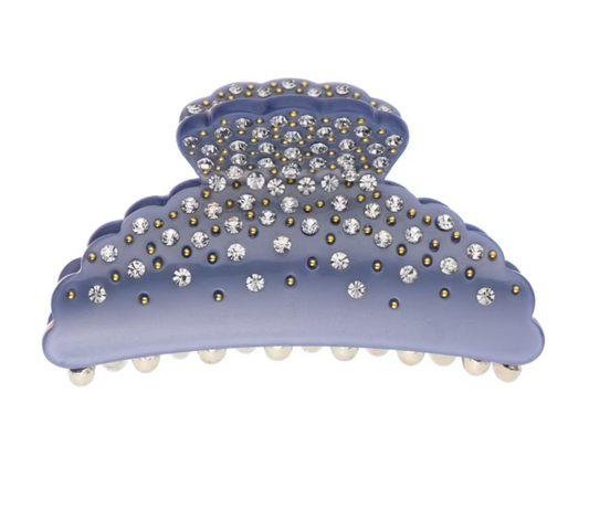 CRYSTAL HAIR CLAW LARGE BLUE