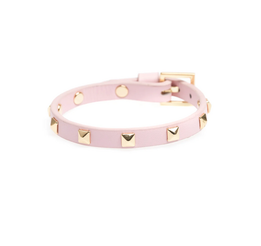 LEATHER STUD BRACELET MINI PALE ROSE