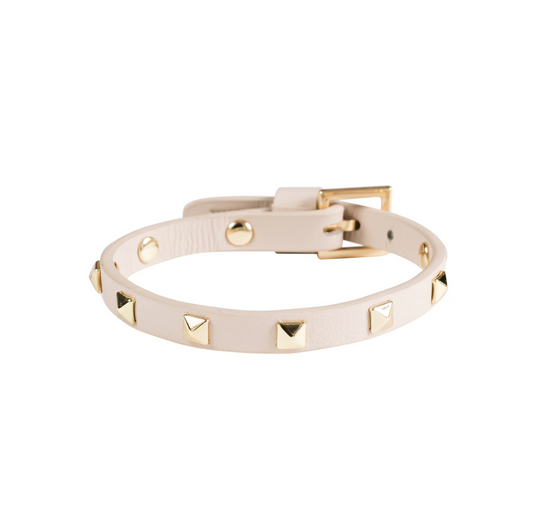 LEATHER STUD BRACELET MINI VANILLA