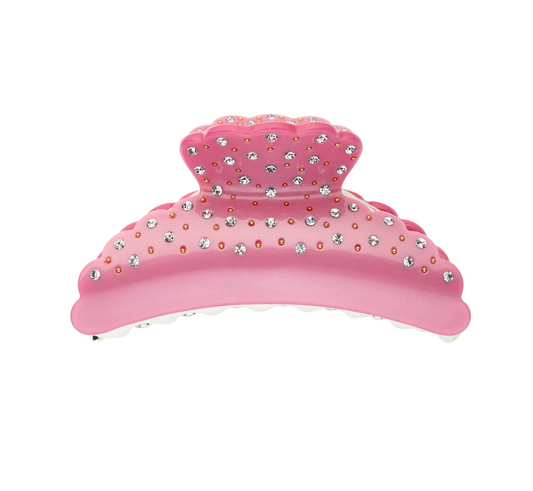 CRYSTAL HAIR CLAW X LARGE BUBBLEGUM PINK
