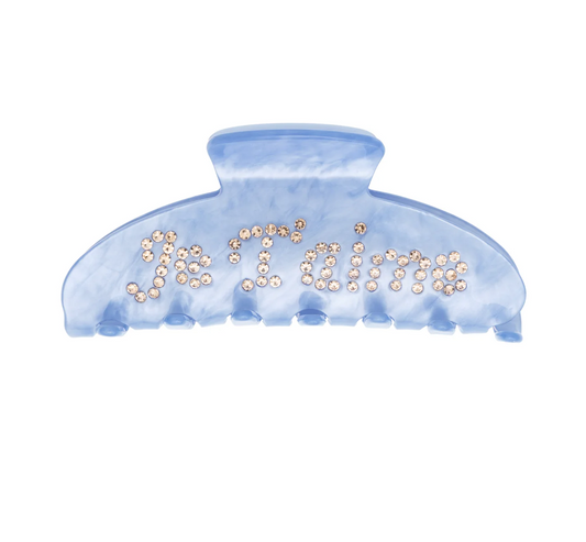 TEXT HAIR CLAW "JE T'AIME" IBIZA BLUE