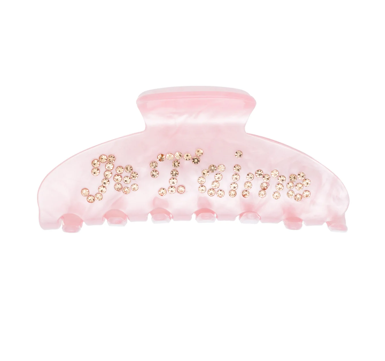 TEXT HAIR CLAW "JE T'AIME" PALE ROSE