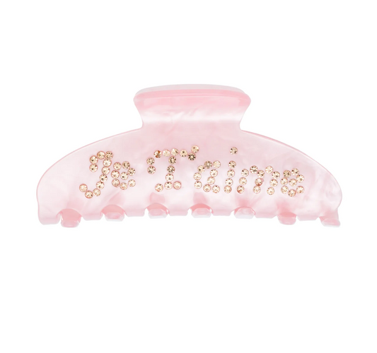 TEXT HAIR CLAW "JE T'AIME" PALE ROSE