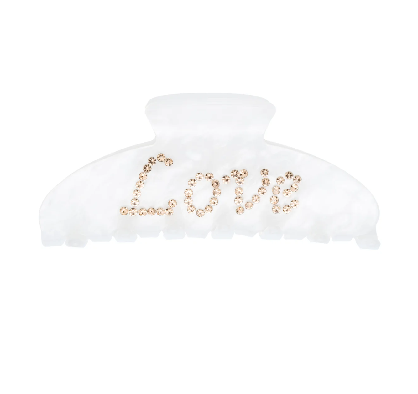 TEXT HAIR CLAW "LOVE" WHITE