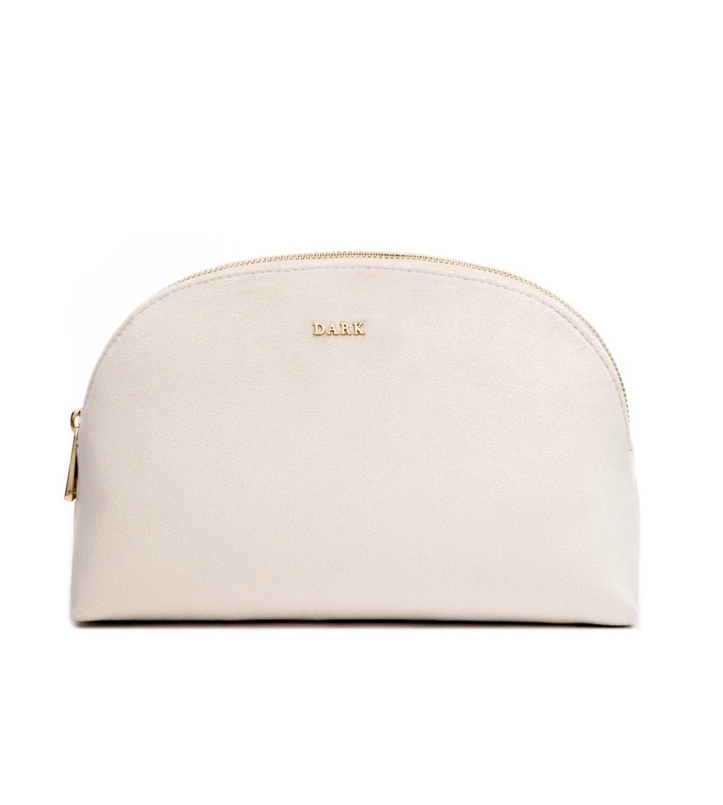 VELVET MAKE-UP POUCH LARGE VANILLA