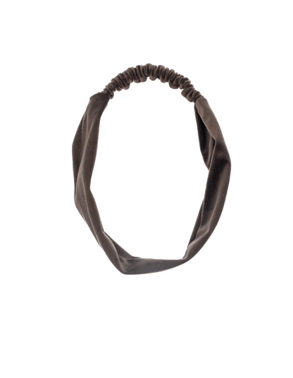 VELVET HEADBAND BROWN