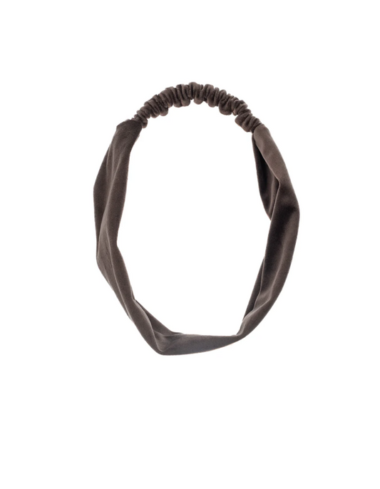 VELVET HEADBAND BROWN