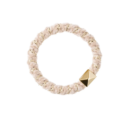 FLUFFY FAT HAIR TIE SAND STRIPE