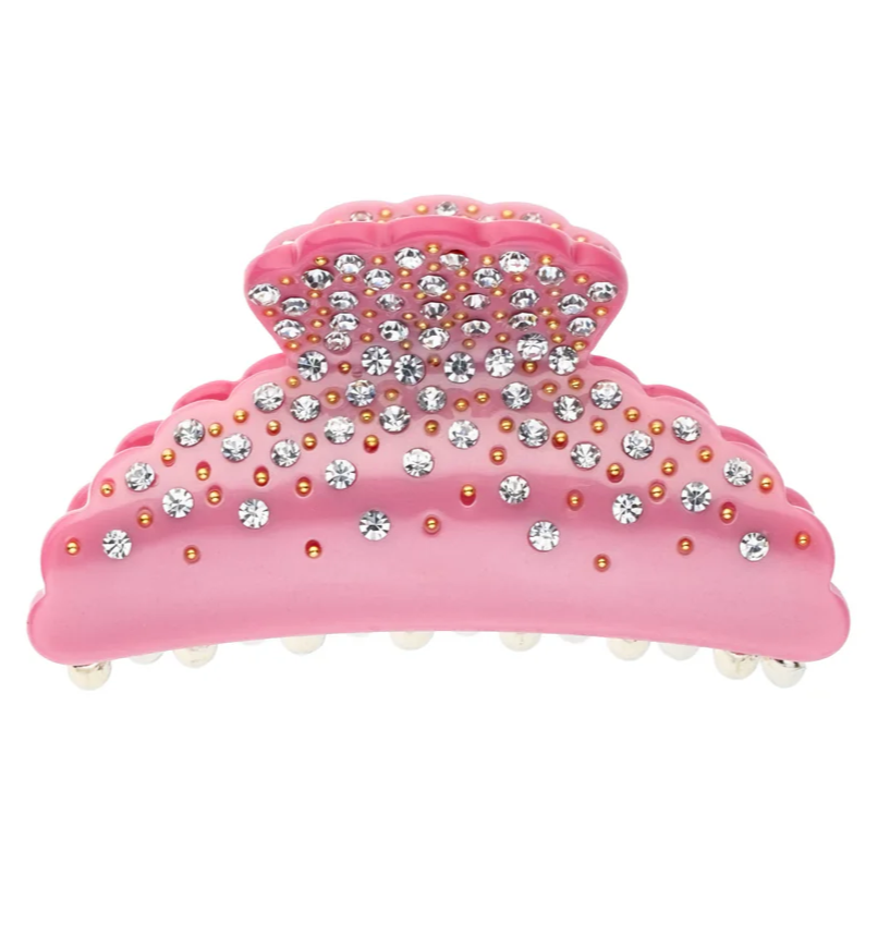 CRYSTAL HAIR CLAW LARGE BUBBLEGUM PINK