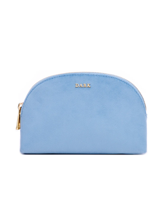 VELVET MAKE-UP POUCH SMALL LIGHT BLUE