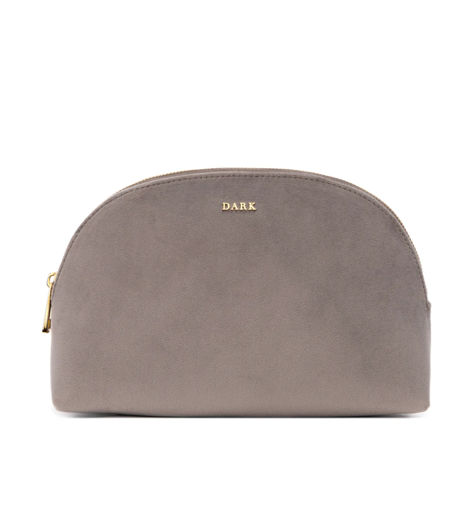 VELVET MAKE-UP POUCH LARGE TAUPE