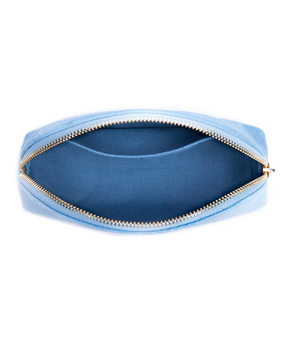 VELVET MAKE-UP POUCH SMALL LIGHT BLUE