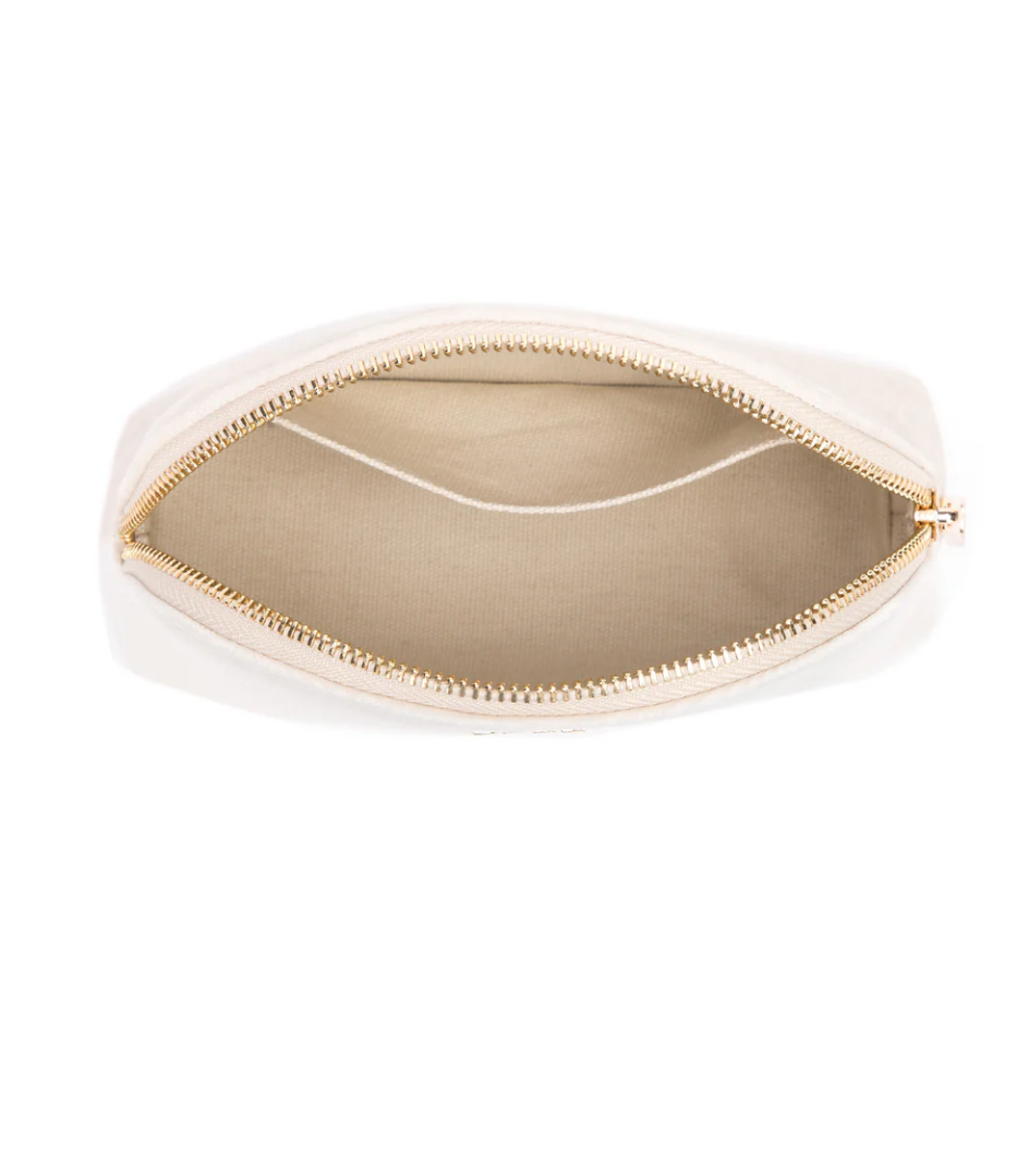 VELVET MAKE-UP POUCH SMALL VANILLA